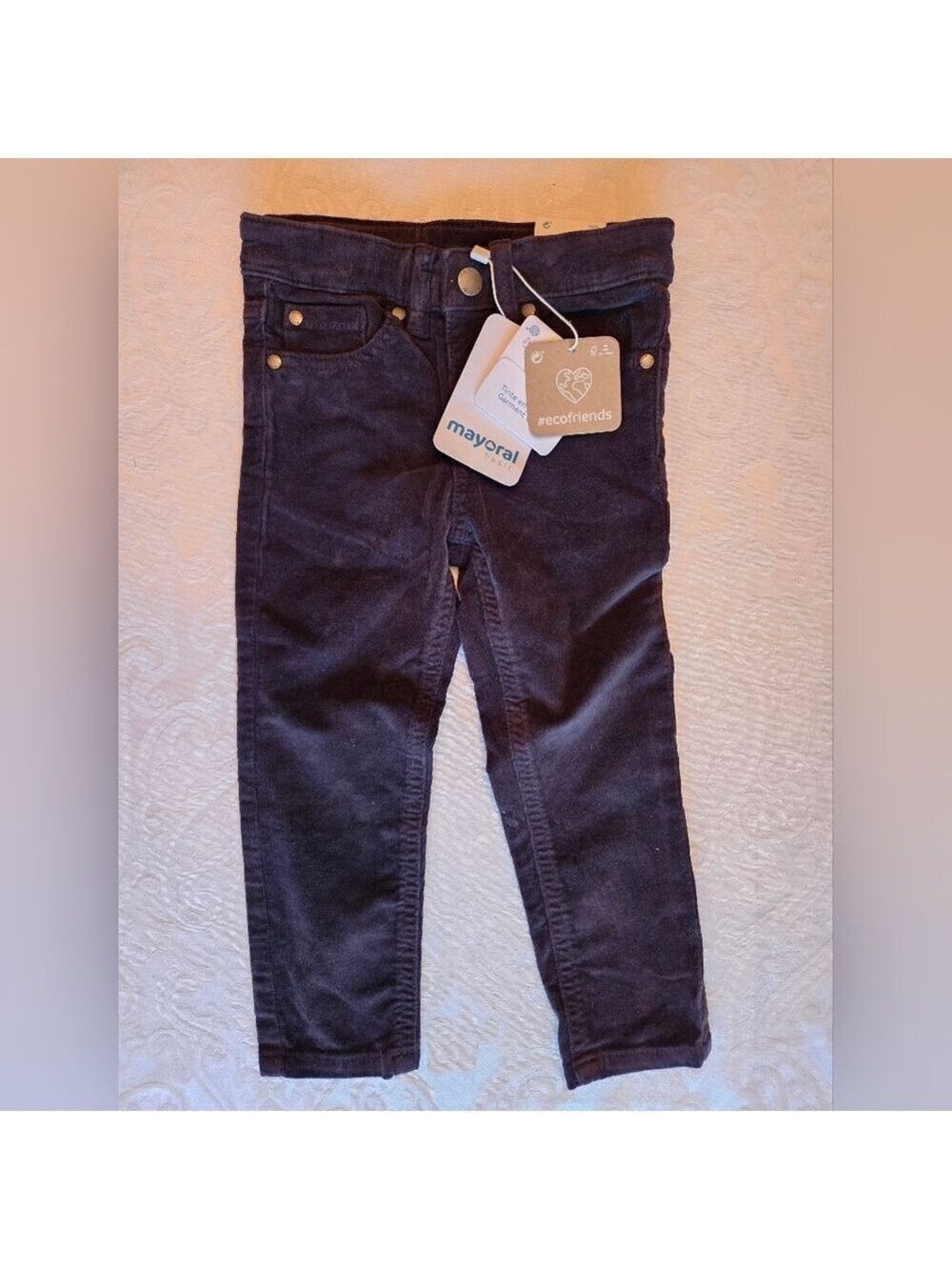 Mayoral Navy Corduroy Jeans Pants Trousers w/ 5 Pocket Design, Size 2